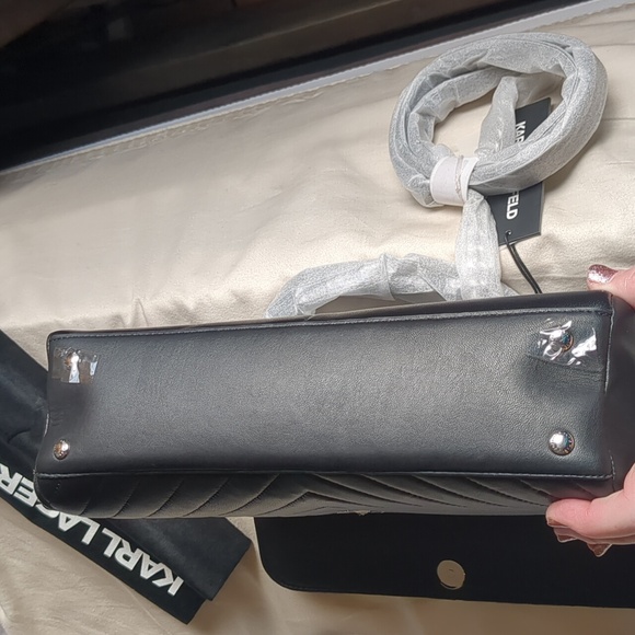 NWT Karl Lagerfeld Charlotte Leather Top Handled Satchel - Picture 10 of 17